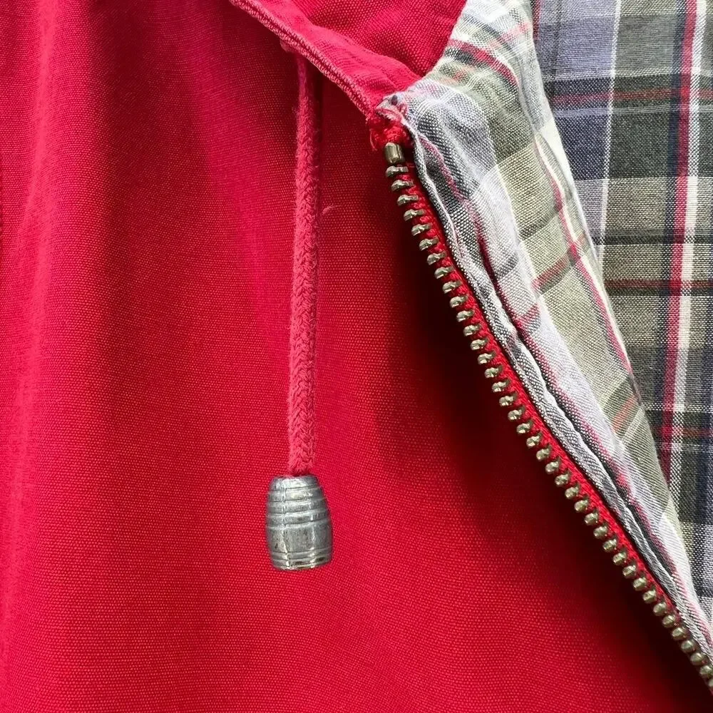 Eddie Bauer Jacket Women's Large Red Plaid Lining Hooded Vintage Preppy Normcore - Picture 3 of 14